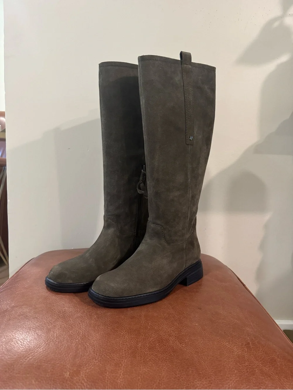 New in Box Knee-High Suede Boots - Olive